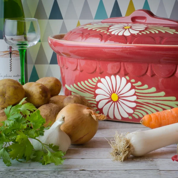 Terrine ovale cerise marguerite – Image 2