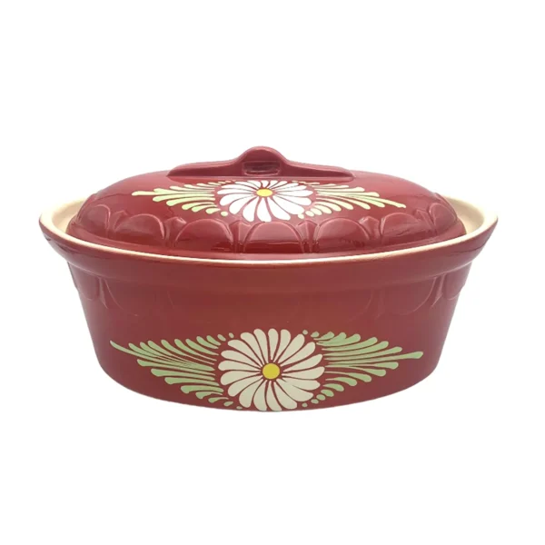 Terrine ovale cerise marguerite – Image 3