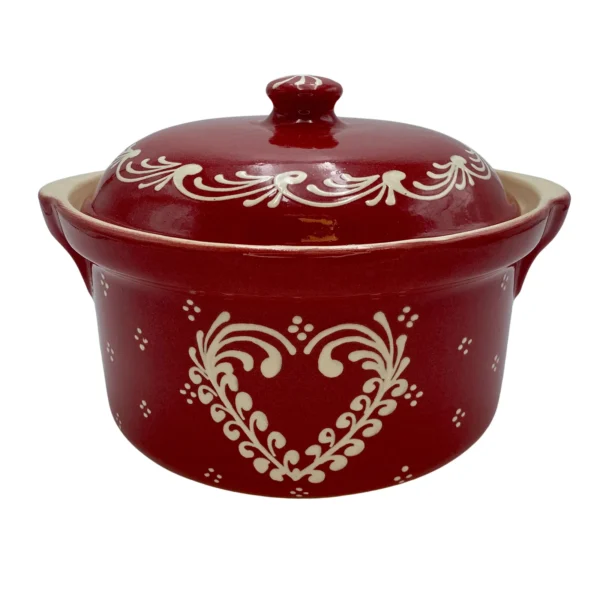Marmite ronde cerise cœur frise