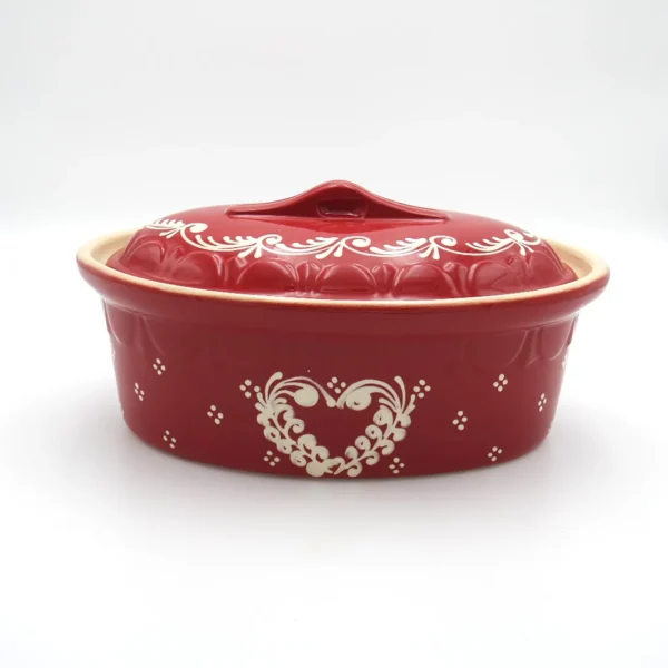 Terrine ovale cerise cœur frise – Image 2