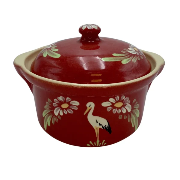 Marmite ronde cerise cigogne