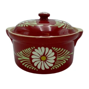 Marmite ronde cerise marguerite