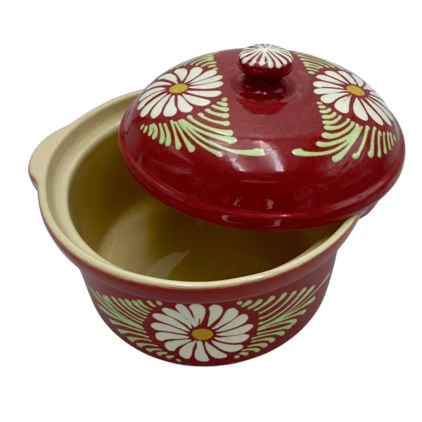 Marmite ronde cerise marguerite – Image 2