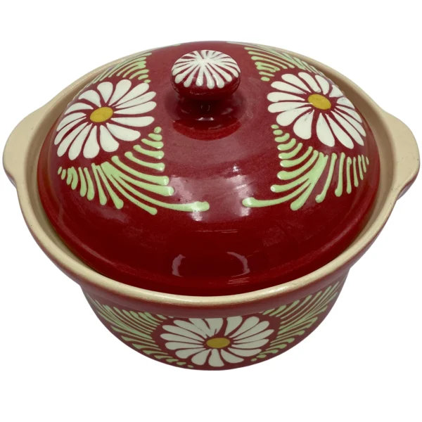 Marmite ronde cerise marguerite – Image 3