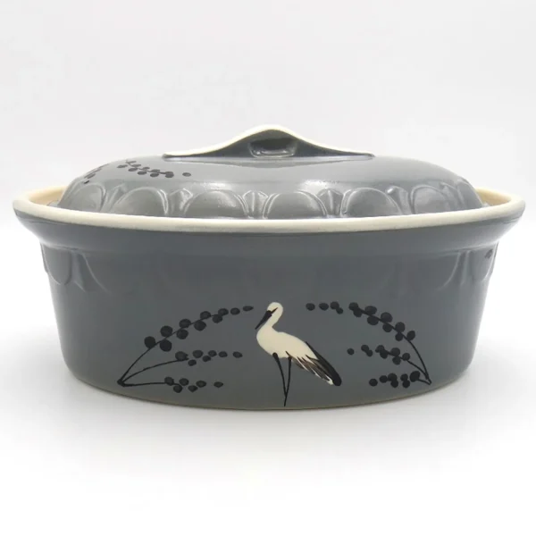 Terrine ovale gris cigogne épis