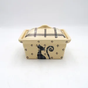 Terrine rectangulaire chat noir