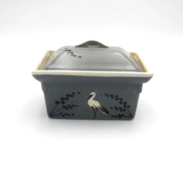 Terrine rectangulaire gris cigogne épis – Image 2