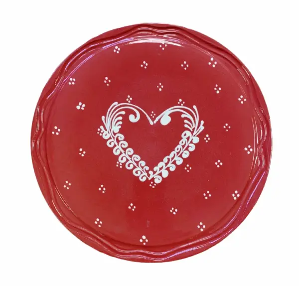 Plat à tarte cerise cœur frise