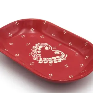 Plat de service cerise cœur frise