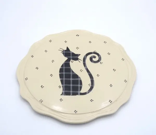 Plat à tarte chat noir