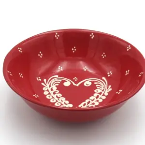Saladier bas cerise cœur frise