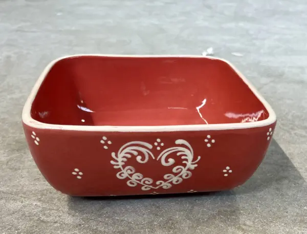 Saladier carré cerise cœur frise